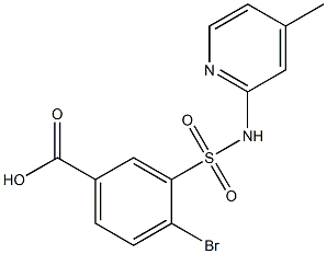 4-bromo-3-[(4-methylpyridin-2-yl)sulfamoyl]benzoic acid 结构式