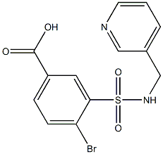 4-bromo-3-[(pyridin-3-ylmethyl)sulfamoyl]benzoic acid 结构式