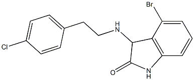 4-bromo-3-{[2-(4-chlorophenyl)ethyl]amino}-2,3-dihydro-1H-indol-2-one 结构式