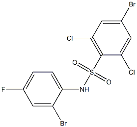 4-bromo-N-(2-bromo-4-fluorophenyl)-2,6-dichlorobenzene-1-sulfonamide 结构式