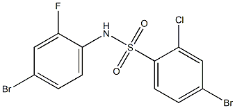 4-bromo-N-(4-bromo-2-fluorophenyl)-2-chlorobenzene-1-sulfonamide 结构式