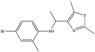 4-bromo-N-[1-(2,5-dimethyl-1,3-thiazol-4-yl)ethyl]-2-methylaniline 结构式