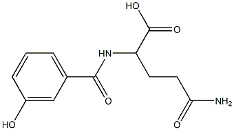 4-carbamoyl-2-[(3-hydroxyphenyl)formamido]butanoic acid 结构式