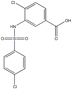 4-chloro-3-[(4-chlorobenzene)sulfonamido]benzoic acid 结构式