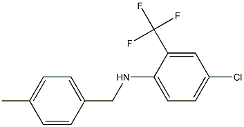 4-chloro-N-[(4-methylphenyl)methyl]-2-(trifluoromethyl)aniline 结构式