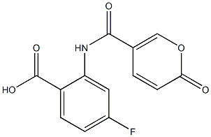 4-fluoro-2-{[(2-oxo-2H-pyran-5-yl)carbonyl]amino}benzoic acid 结构式