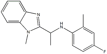 4-fluoro-2-methyl-N-[1-(1-methyl-1H-1,3-benzodiazol-2-yl)ethyl]aniline 结构式