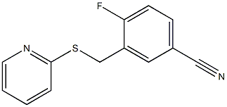 4-fluoro-3-[(pyridin-2-ylsulfanyl)methyl]benzonitrile 结构式