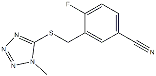 4-fluoro-3-{[(1-methyl-1H-1,2,3,4-tetrazol-5-yl)sulfanyl]methyl}benzonitrile 结构式