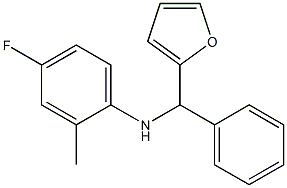 4-fluoro-N-[furan-2-yl(phenyl)methyl]-2-methylaniline 结构式