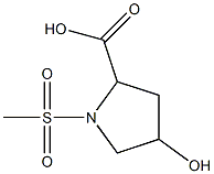 4-hydroxy-1-(methylsulfonyl)pyrrolidine-2-carboxylic acid 结构式