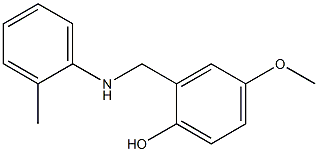 4-methoxy-2-{[(2-methylphenyl)amino]methyl}phenol 结构式