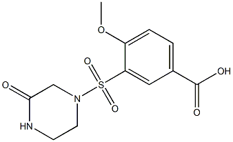 4-methoxy-3-[(3-oxopiperazine-1-)sulfonyl]benzoic acid 结构式