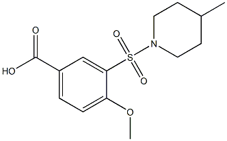 4-methoxy-3-[(4-methylpiperidine-1-)sulfonyl]benzoic acid 结构式