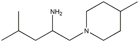 4-methyl-1-(4-methylpiperidin-1-yl)pentan-2-amine 结构式