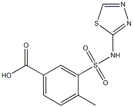 4-methyl-3-(1,3,4-thiadiazol-2-ylsulfamoyl)benzoic acid 结构式