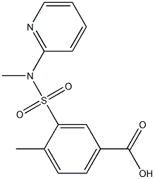 4-methyl-3-[methyl(pyridin-2-yl)sulfamoyl]benzoic acid 结构式