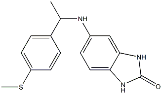 5-({1-[4-(methylsulfanyl)phenyl]ethyl}amino)-2,3-dihydro-1H-1,3-benzodiazol-2-one 结构式