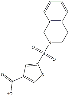 5-(1,2,3,4-tetrahydroisoquinoline-2-sulfonyl)thiophene-3-carboxylic acid 结构式