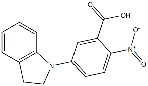 5-(2,3-dihydro-1H-indol-1-yl)-2-nitrobenzoic acid 结构式