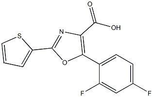 5-(2,4-difluorophenyl)-2-(thiophen-2-yl)-1,3-oxazole-4-carboxylic acid 结构式