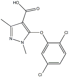 5-(2,5-dichlorophenoxy)-1,3-dimethyl-1H-pyrazole-4-carboxylic acid 结构式