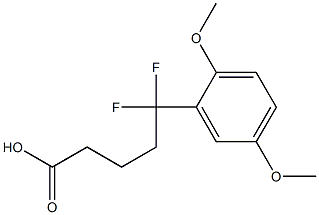 5-(2,5-dimethoxyphenyl)-5,5-difluoropentanoic acid 结构式