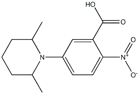 5-(2,6-dimethylpiperidin-1-yl)-2-nitrobenzoic acid 结构式