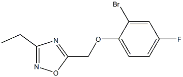 5-(2-bromo-4-fluorophenoxymethyl)-3-ethyl-1,2,4-oxadiazole 结构式