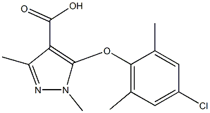 5-(4-chloro-2,6-dimethylphenoxy)-1,3-dimethyl-1H-pyrazole-4-carboxylic acid 结构式