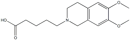 5-(6,7-dimethoxy-1,2,3,4-tetrahydroisoquinolin-2-yl)pentanoic acid 结构式