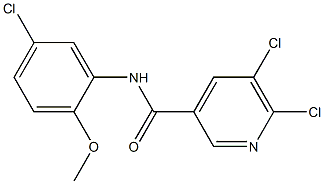 5,6-dichloro-N-(5-chloro-2-methoxyphenyl)pyridine-3-carboxamide 结构式