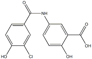 5-[(3-chloro-4-hydroxybenzene)amido]-2-hydroxybenzoic acid 结构式