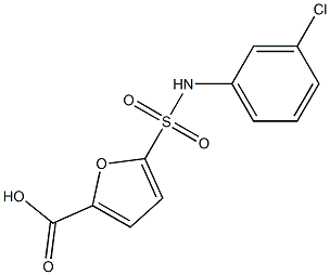 5-[(3-chlorophenyl)sulfamoyl]furan-2-carboxylic acid 结构式