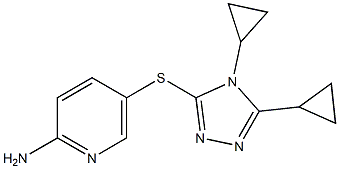 5-[(4,5-dicyclopropyl-4H-1,2,4-triazol-3-yl)sulfanyl]pyridin-2-amine 结构式