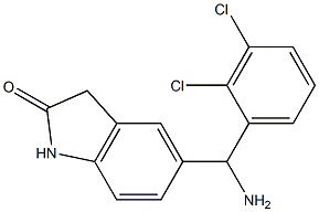 5-[amino(2,3-dichlorophenyl)methyl]-2,3-dihydro-1H-indol-2-one 结构式