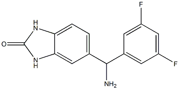 5-[amino(3,5-difluorophenyl)methyl]-2,3-dihydro-1H-1,3-benzodiazol-2-one 结构式