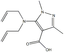 5-[bis(prop-2-en-1-yl)amino]-1,3-dimethyl-1H-pyrazole-4-carboxylic acid 结构式