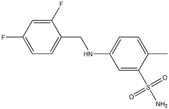 5-{[(2,4-difluorophenyl)methyl]amino}-2-methylbenzene-1-sulfonamide 结构式