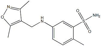 5-{[(3,5-dimethyl-1,2-oxazol-4-yl)methyl]amino}-2-methylbenzene-1-sulfonamide 结构式