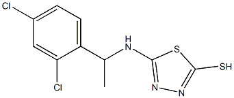 5-{[1-(2,4-dichlorophenyl)ethyl]amino}-1,3,4-thiadiazole-2-thiol 结构式