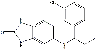 5-{[1-(3-chlorophenyl)propyl]amino}-2,3-dihydro-1H-1,3-benzodiazol-2-one 结构式