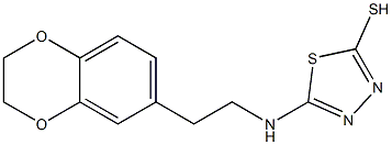 5-{[2-(2,3-dihydro-1,4-benzodioxin-6-yl)ethyl]amino}-1,3,4-thiadiazole-2-thiol 结构式