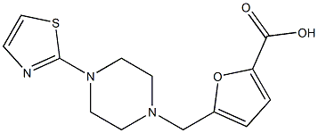 5-{[4-(1,3-thiazol-2-yl)piperazin-1-yl]methyl}furan-2-carboxylic acid 结构式