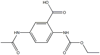 5-acetamido-2-[(ethoxycarbonyl)amino]benzoic acid 结构式