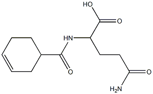 5-amino-2-[(cyclohex-3-en-1-ylcarbonyl)amino]-5-oxopentanoic acid 结构式