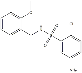 5-amino-2-chloro-N-[(2-methoxyphenyl)methyl]benzene-1-sulfonamide 结构式
