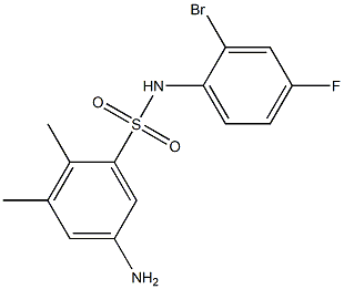 5-amino-N-(2-bromo-4-fluorophenyl)-2,3-dimethylbenzene-1-sulfonamide 结构式