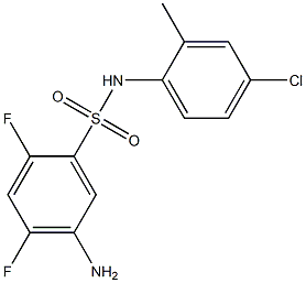 5-amino-N-(4-chloro-2-methylphenyl)-2,4-difluorobenzene-1-sulfonamide 结构式