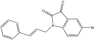 5-bromo-1-(3-phenylprop-2-en-1-yl)-2,3-dihydro-1H-indole-2,3-dione 结构式